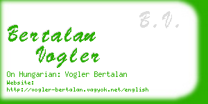 bertalan vogler business card